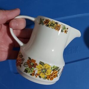 Vintage Floral Ceramic Creamer and Sugar Bowl Set